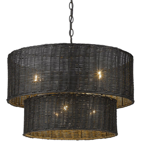 Erma 6 Light 22 inch Matte Black Chandelier Ceiling Light